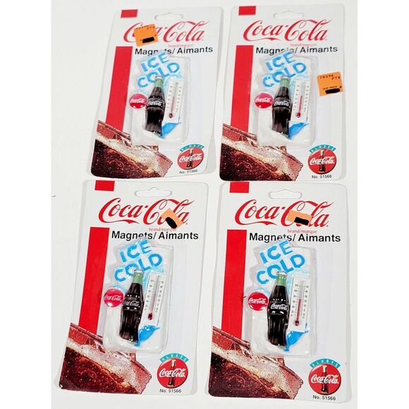4 Vintage Coca Cola Button Fridge "Ice Code" Themostate Magnet NOS 1995 No.51566 - Picture 5 of 12